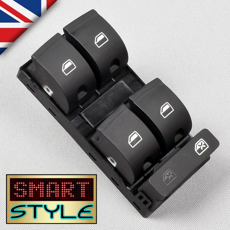 SmartStyle Black Window Switch for Audi A4 (Replace: 8E0 959 851 B )