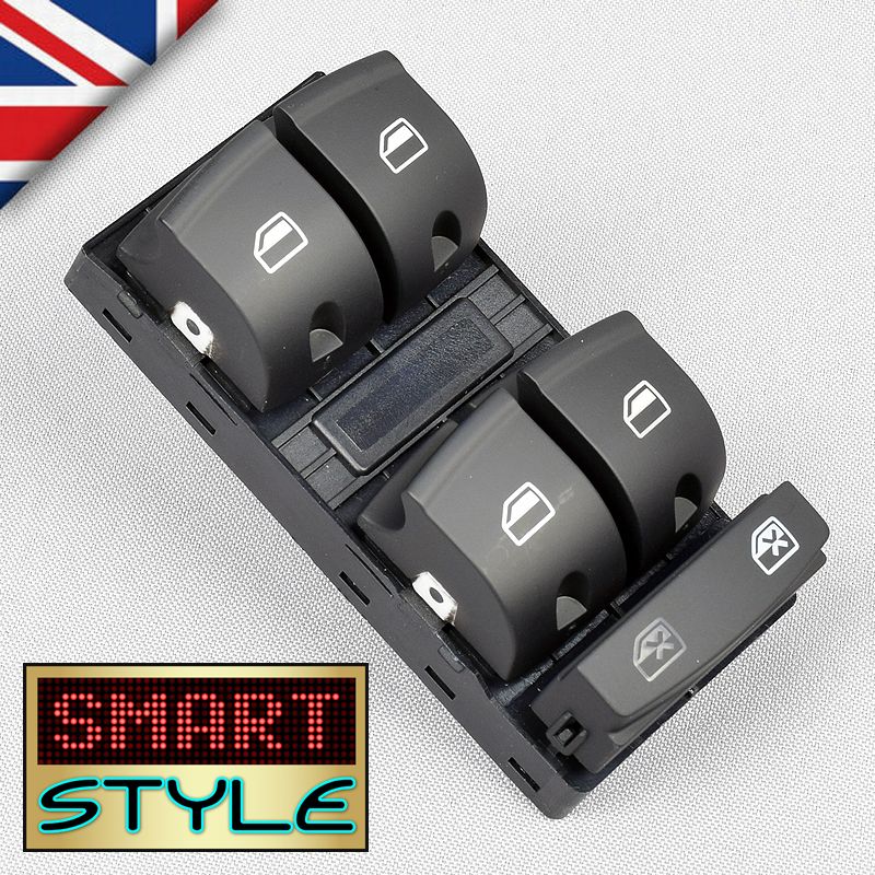 SmartStyle Black Window Switch for Audi (Replace: 4F0 959 851)