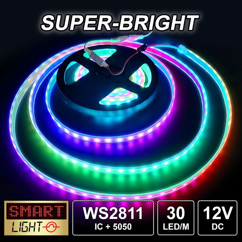 1M-5M WS2811 Fully Addressable RGB Pixel LED Strip *12V*30LED/m*FAST SHIPPING*
