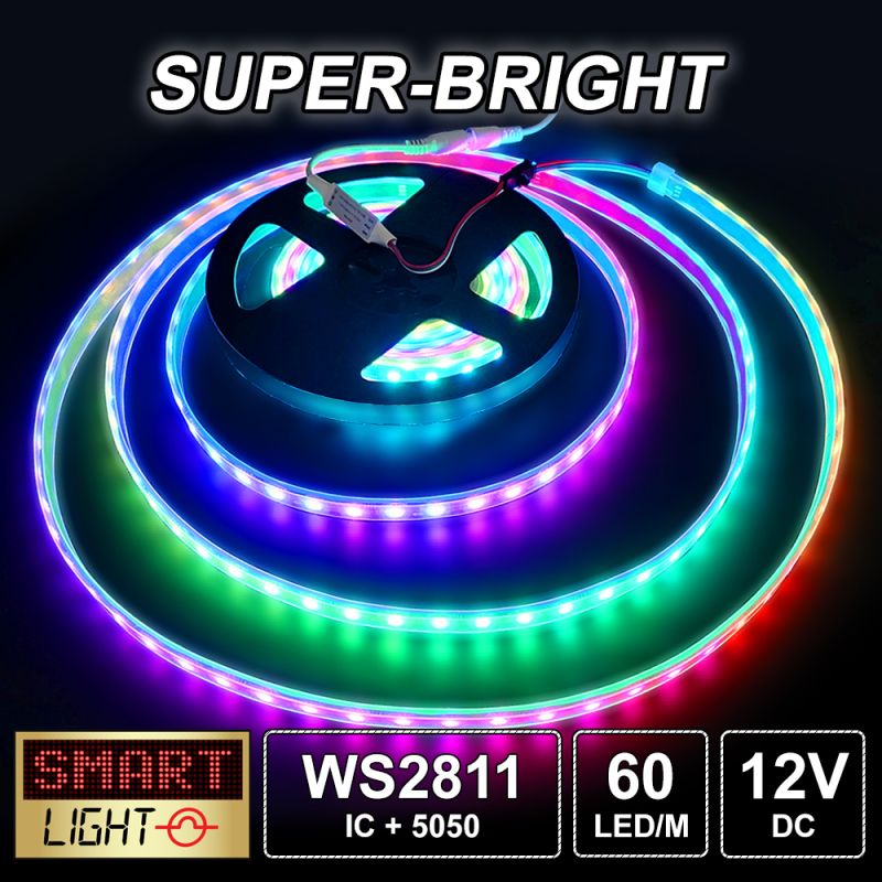 1M-5M WS2811 Fully Addressable RGB Pixel LED Strip *12V*60LED/m*FAST SHIPPING*