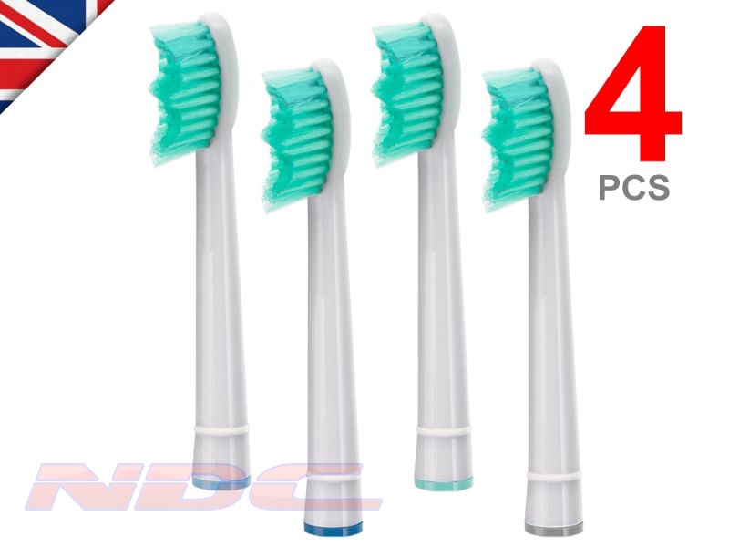 4 x Standard Sonic Toothbrush Heads for Philips Sonicare ProResults HX6014 WHITE