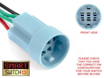 10 x 22mm SmartSwitch Latching and Momentary Halo Round Button Connection Fly Lead 50cm - 2NO2NC