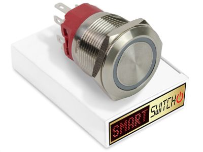 25mm 2NO2NC Stainless Steel ANGEL EYE HALO Latching LED Switch 12V/3A (22mm Hole) - GREEN