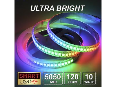 12V/5M Ultra Bright 600 LED Light Strip Sticky Tape SMD 5050 DC 120LED/M 10mm