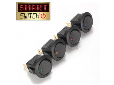 SmartSwitch SPST 20mm 12V/16A Illuminated Round Rocker Switch