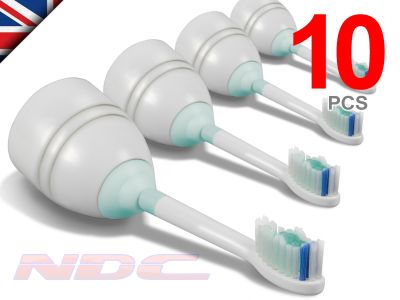 10 Toothbrush Heads for Philips Sonicare e-Series/Elite/Essence/Cleancare/Xtreme