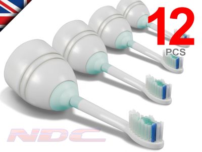 12 Toothbrush Heads for Philips Sonicare e-Series/Elite/Essence/Cleancare/Xtreme
