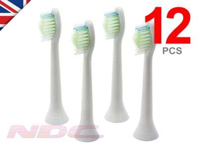 12 x WHITE Toothbrush Heads for Philips Sonicare DiamondClean Standard HX6064 W2