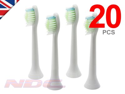 20 x WHITE Toothbrush Heads for Philips Sonicare DiamondClean Standard HX6064 W2