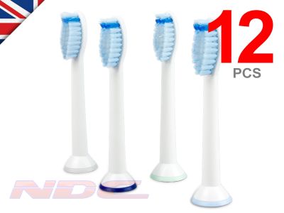 12 x SENSITIVE Toothbrush Heads for Philips Sonicare ProResults HX6054 WHITE