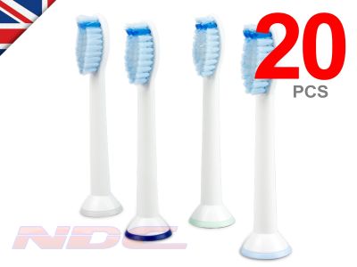 20 x SENSITIVE Toothbrush Heads for Philips Sonicare ProResults HX6054 WHITE