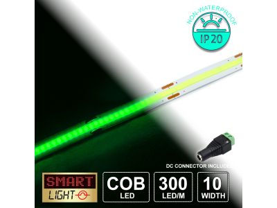 12V/5M GREEN COB Continuous LED Strip Tape IP20/1500 LED (Strip Only)