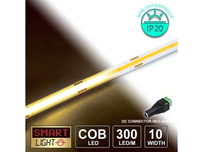12V/1M WARM WHITE COB Continuous LED Strip Tape IP20/300 LED (Strip Only)