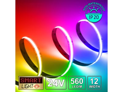 24V/1m RGBW (6000k) COB LED Strip (560 LED / 16.6w / 18-2300mcd per meter)