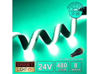24V/5m MARRS GREEN COB LED Strip (480 LED / 10w /1100-1800mcd per meter)