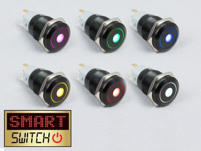 SmartSwitch 19mm 12v DOT Illuminated LED Switch - ALL TYPES