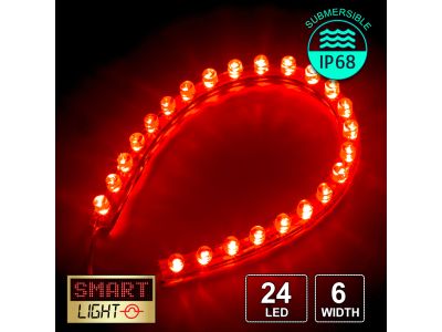 12V/0.24M Flexible Silicon IP68 Submersible Strip 24 LED - RED