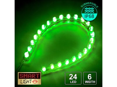 12V/0.24M Flexible Silicon IP68 Submersible Strip 24 LED - GREEN