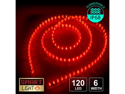 12V/1.2M Flexible Silicon IP68 Submersible Strip 120 LED - RED