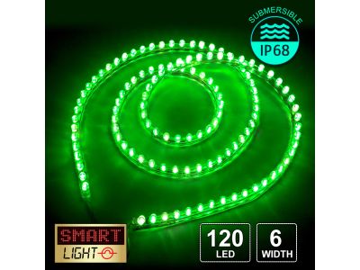12V/1.2M Flexible Silicon IP68 Submersible Strip 120 LED - GREEN