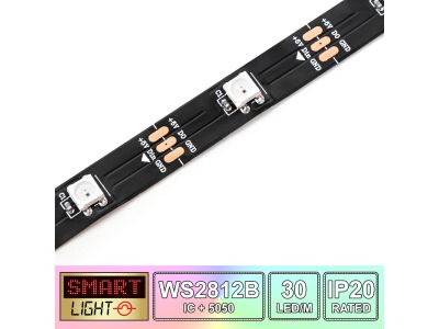 1M/30 LED WS2812B/5050 RGB Addressable LED Strip 5V/IP20/Black PCB (Strip Only)