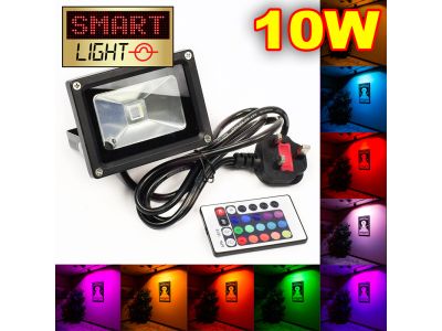 L874 -- SmartLight RGB LED Flood Light with Remote UK PLUG - 10W