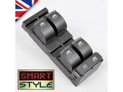 SmartStyle Black Window Switch for Audi A3/A6/RS6 (Replace: 4B0 959 851B)
