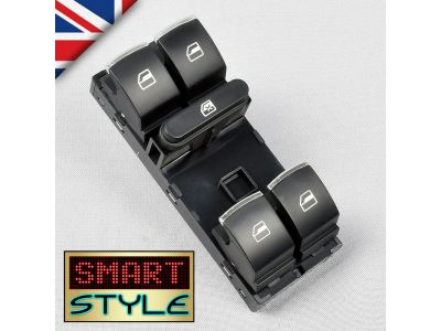 SmartStyle Black/Chrome Window Switch for Volkswagen (Replace: 5K4 959 857)