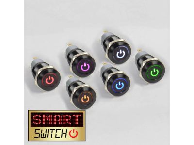 SmartSwitch 18mm 12v POWER ICON Illuminated LED Switch - ALL TYPES
