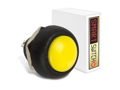 1 x SmartSwitch SPST 12mm Round Momentary Plastic Button - YELLOW
