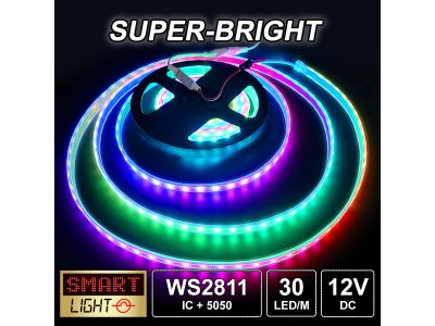 1M-5M WS2811 Fully Addressable RGB Pixel LED Strip *12V*30LED/m*FAST SHIPPING*