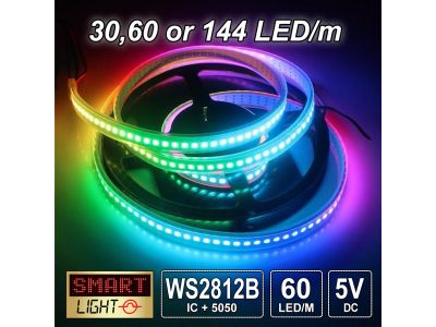 1M-5M WS2812B Addressable RGB LED Pixel Strip *5V*30/60/144 LED/m*FAST SHIPPING*