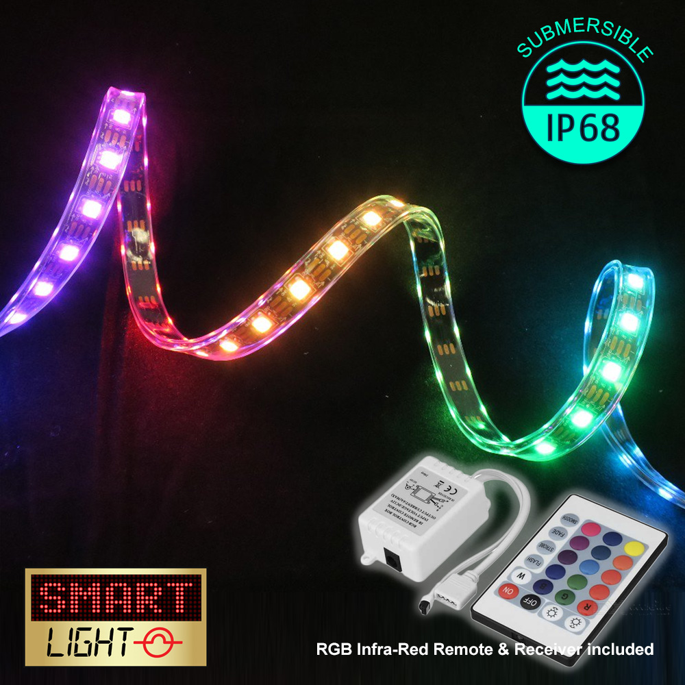 5M 300 LED RGB+Remote Control Light Strip Tape XMAS Kitchen Cabinet Ceiling 12V - Picture 12 of 57