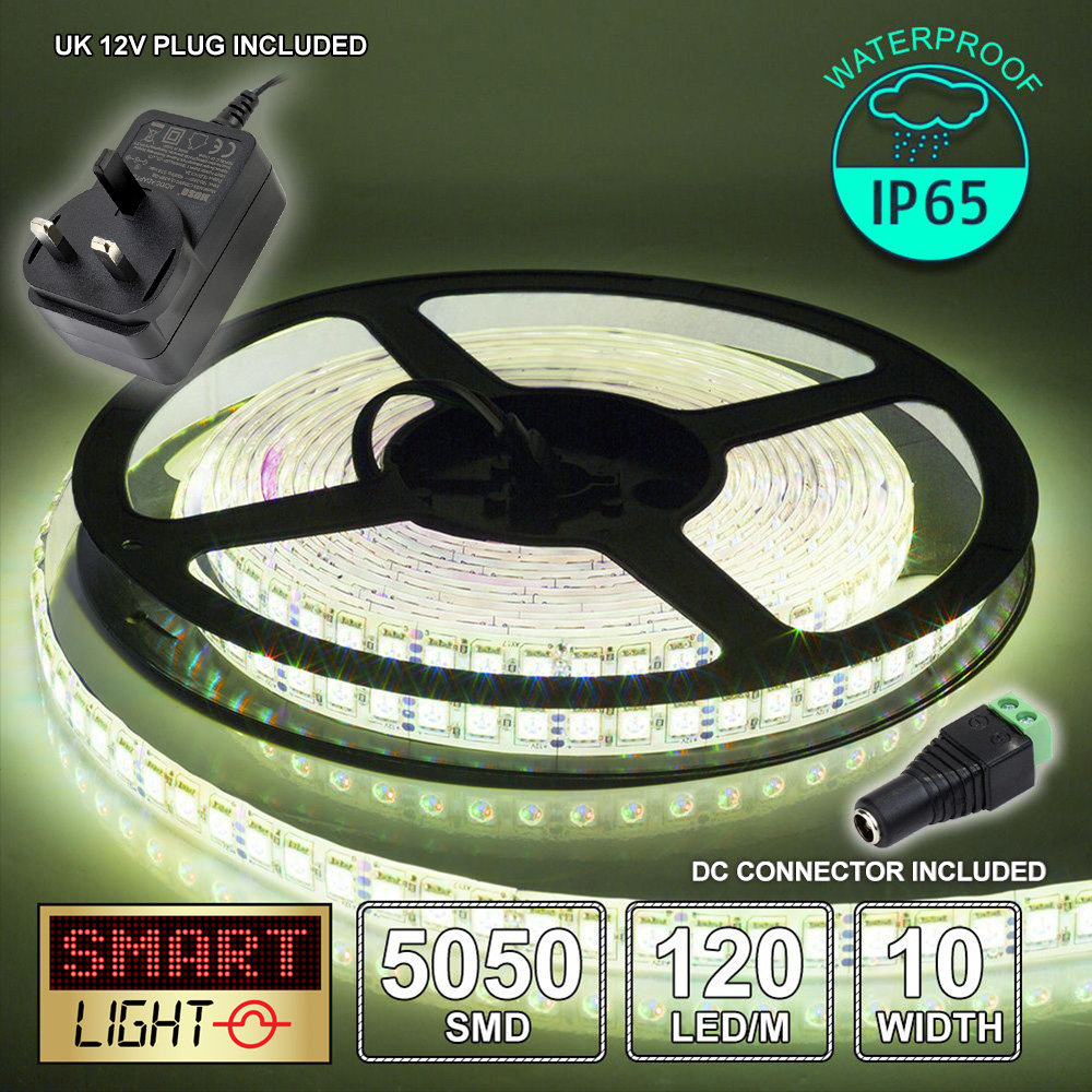 WHITE 5M-10M LED Light Strip Tape Cabinet Kitchen Lighting WATERPROOF 12V 505... - Picture 9 of 21