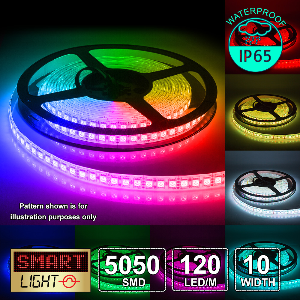 RGB LED 5M-10M Strip Light Tape XMAS Cabinet Kitchen Ceiling WATERPROOF 5050 12V - Picture 6 of 39