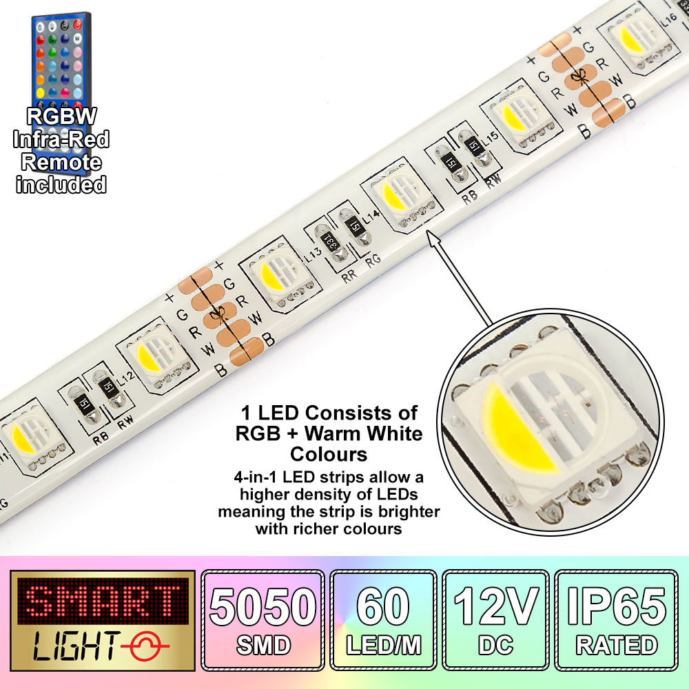 5M 300 LED RGB+Remote Control Light Strip Tape XMAS Kitchen Cabinet Ceiling 12V - Picture 20 of 57