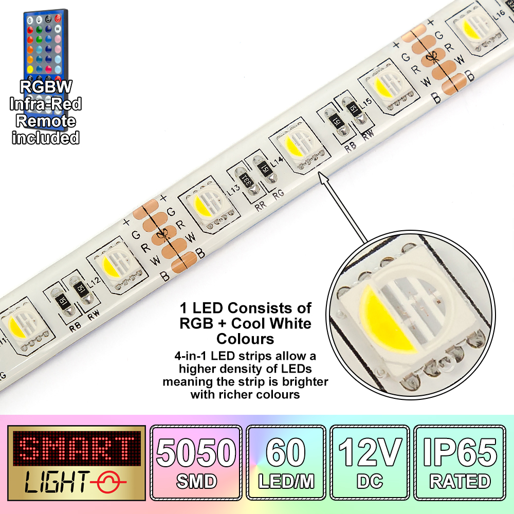 5M 300 LED RGB+Remote Control Light Strip Tape XMAS Kitchen Cabinet Ceiling 12V - Picture 22 of 57