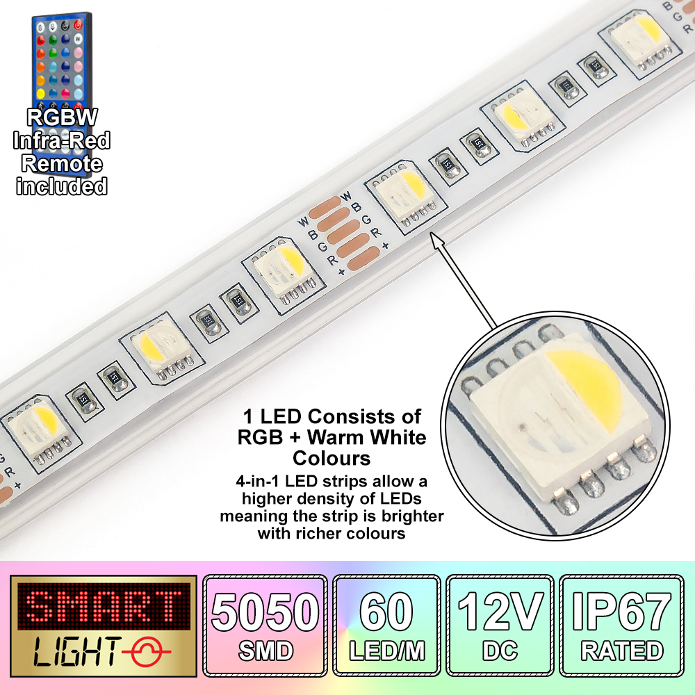 RGBW Cool/Warm White 1M-10M LED Light Strip Tape Cabinet Kitchen Lighting 12V Natychmiastowa dostawa GORĄCE