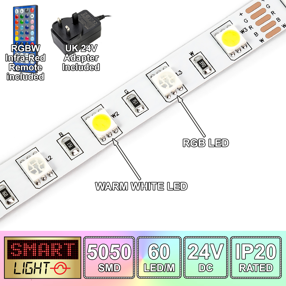 24V/5M / 300 LED RGBW/RBWW SMD 5050 LED Strip Light Sticky Tape *FREE FAST SH... - Picture 10 of 50