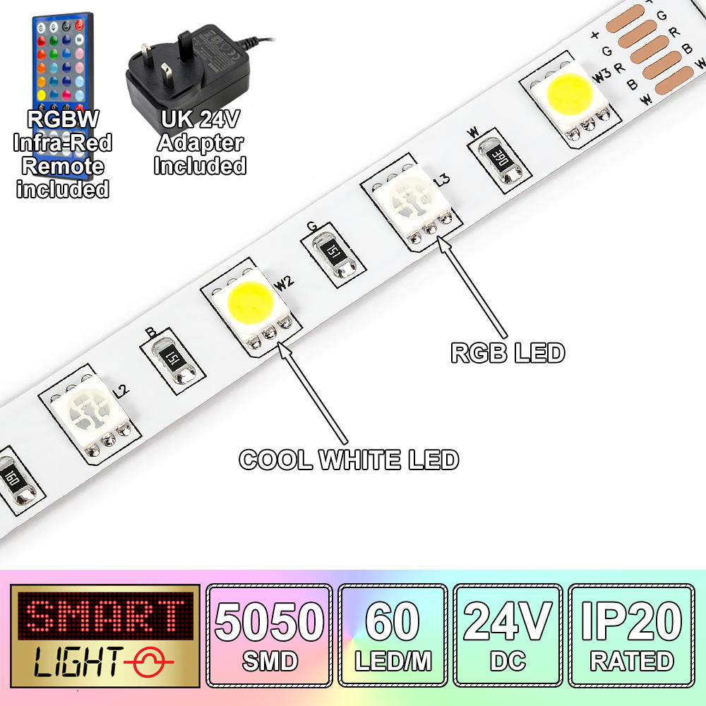 24V/5M / 300 LED RGBW/RBWW SMD 5050 LED Strip Light Sticky Tape *FREE FAST SH... - Picture 19 of 50