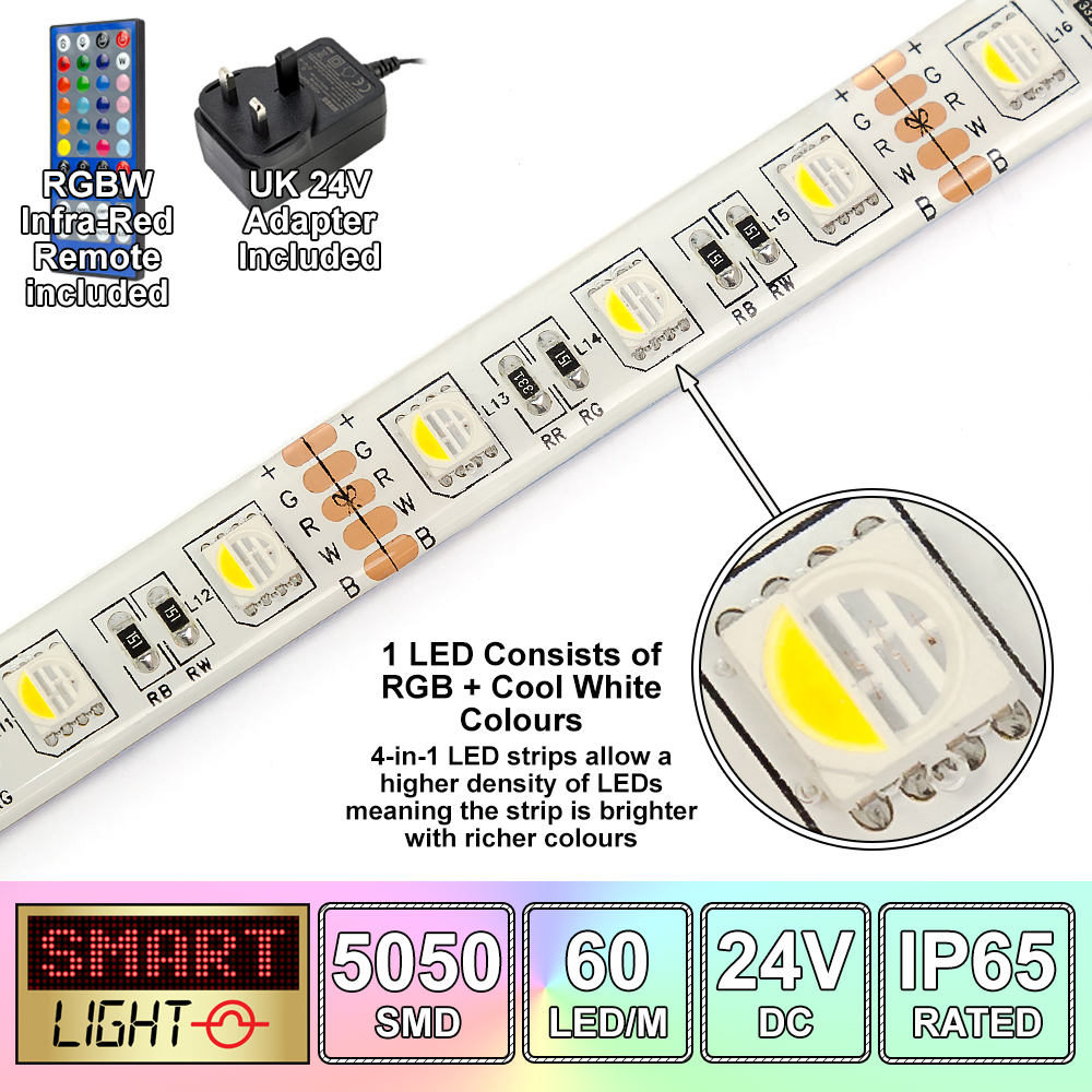 24V/5M / 300 LED RGBW/RBWW SMD 5050 LED Strip Light Sticky Tape *FREE FAST SH... - Picture 40 of 50