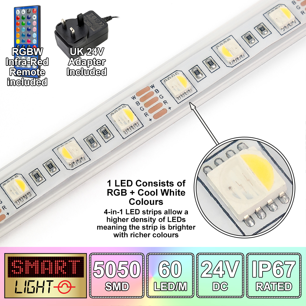 24V/5M / 300 LED RGBW/RBWW SMD 5050 LED Strip Light Sticky Tape *FREE FAST SH... - Picture 43 of 50