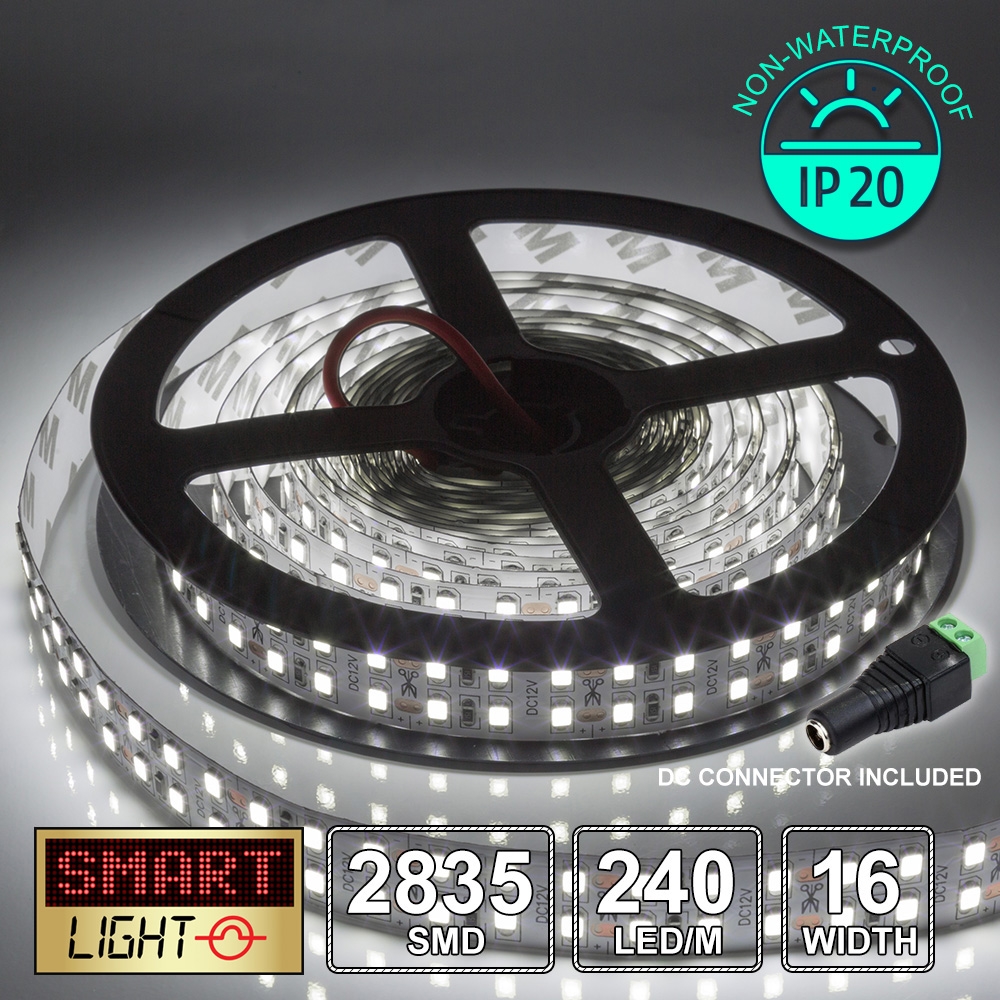 12V 2835 zweireihige ultrahelle WEISS 5m/1200 LED Lichtleiste/Band *240LED/m* - Bild 9 von 10
