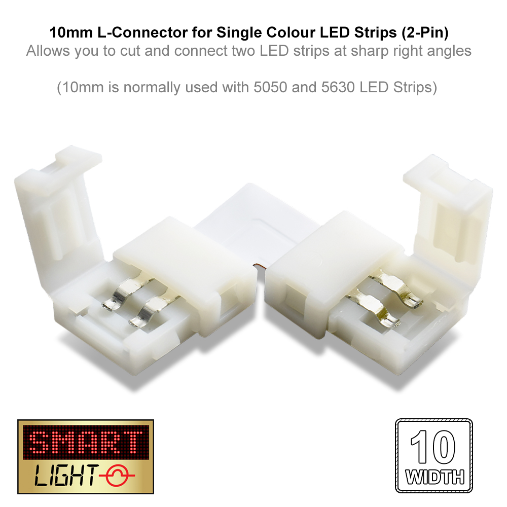 Nuovo Connettore Ad Angolo Retto A L Trasparente Per Striscia LED COB Bianca 2P, Connettori Rapidi A 2 Pin Per LED Da 5mm 8mm 10mm - Foto 5