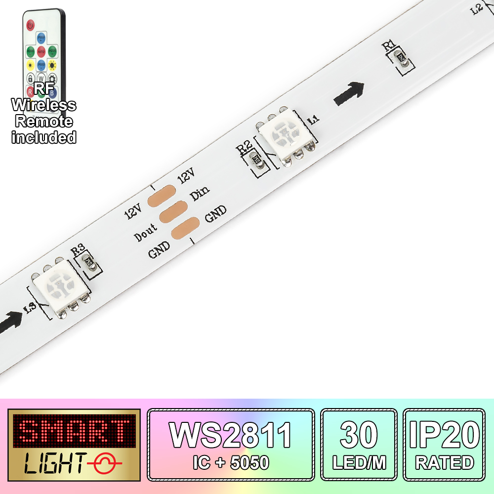 1M/5M WS2811 Fully Addressable RGB Pixel LED Strip *12V*30LED/m*FAST SHIPPING* - Picture 4 of 12