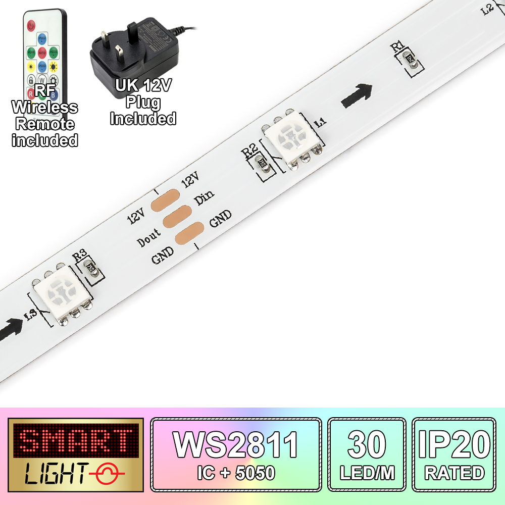 1M/5M WS2811 Fully Addressable RGB Pixel LED Strip *12V*30LED/m*FAST SHIPPING* - Picture 5 of 12
