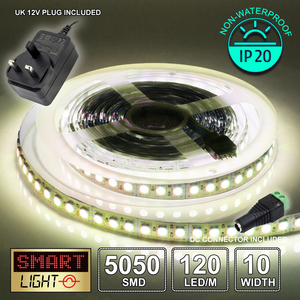 Weiß 5M-10M LED Lichtleiste Band Schrank Küche Beleuchtung Wasserdicht