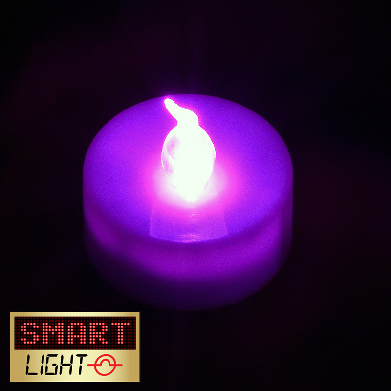 SmartLight PURPLE Flameless Flickering LED Tea Light Candles Battery